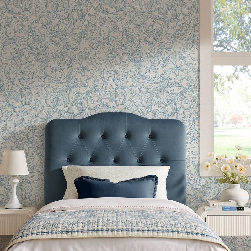 Annabel Stain-Resistant Performance Velvet Twin Headboard image number 6