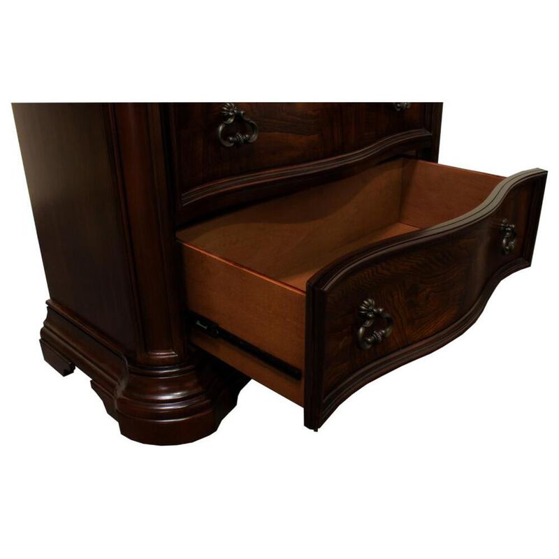 Best Master Furniture Best Master Barney's Traditional Wood 5-Drawer Chest in Walnut