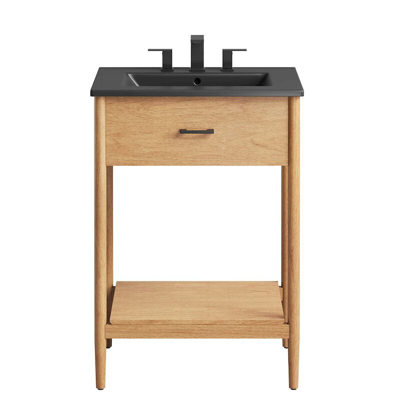 Modway EEI-6661-WAL-BLK Zaire 24" Bathroom Vanity, Walnut Black image number 5