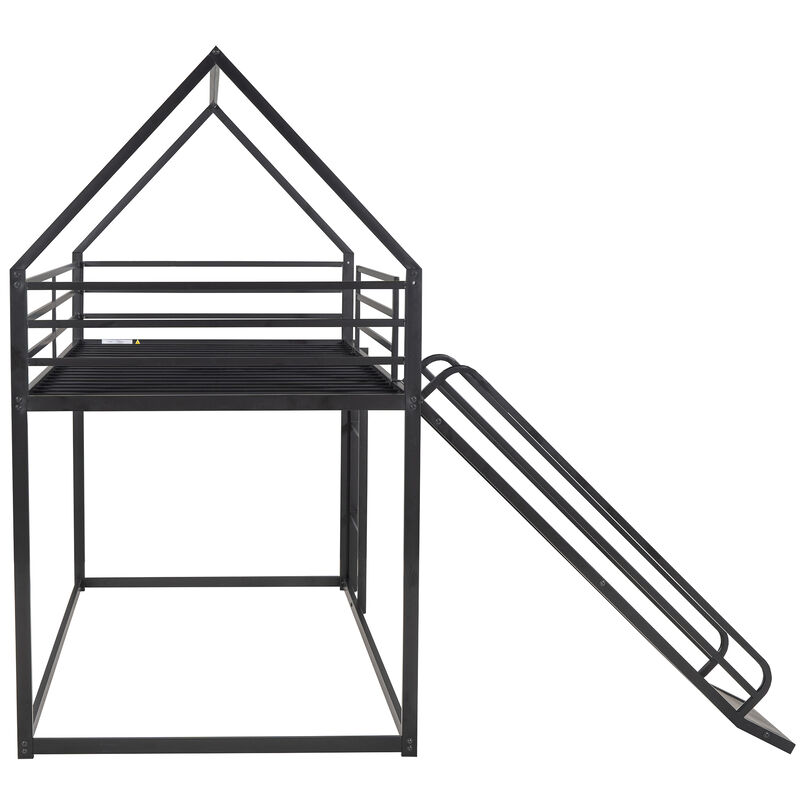 Merax House Bunk Bed with Ladder and Slide