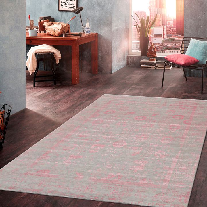 Pasargad Home Transitional Hand-Knotted BSilk & Wool Area Rug