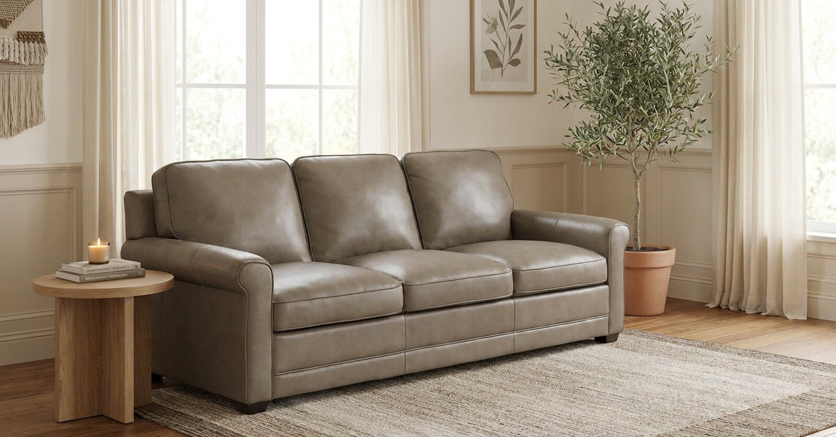 Feather Leather Sofa