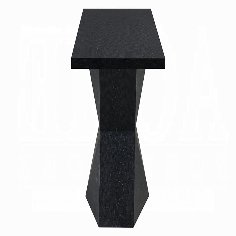 Kia Sofa Console Table, 47 Inch Top, Geometric Pedestal Base, Black image number 5