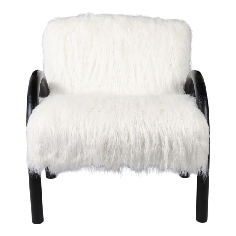 Curved Arm Furry Accent Chair image number 0