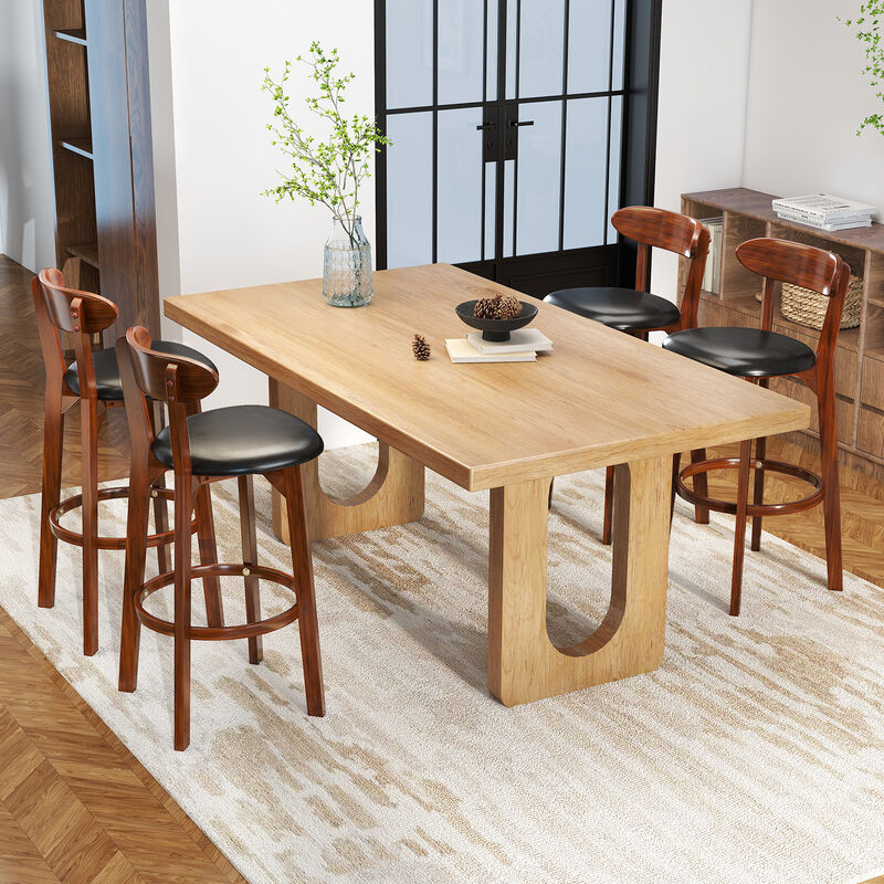 Set of 2 Modern Armless Upholstered Cushioned Island Dining Chairs for Kitchen