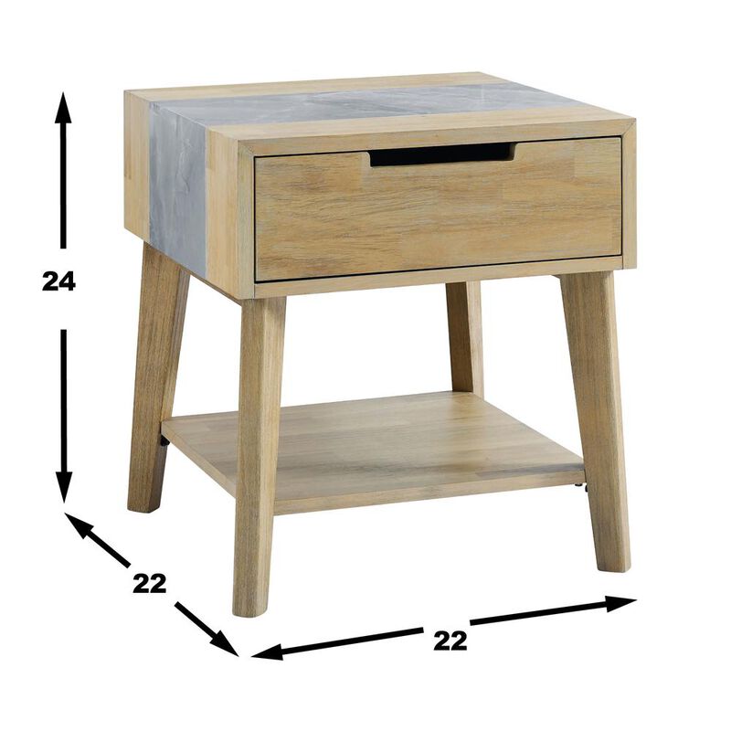 Calgary Gray Sintered Stone End Table