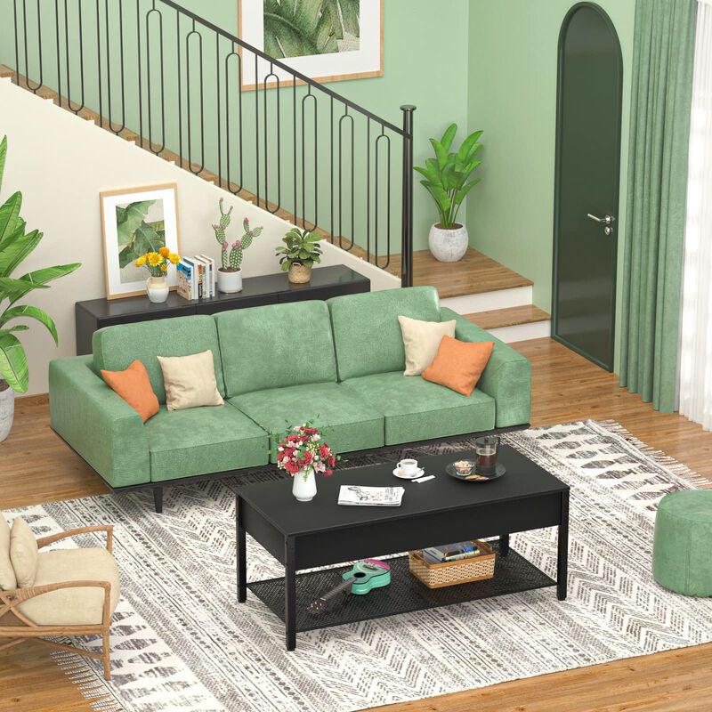 Homieasy Coffee Table, Lift Top Coffee Table with Storage Shelf and Hidden Compartment, Modern Lift Top Table for Living Room, W