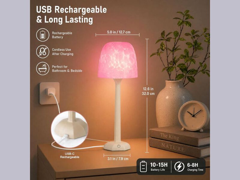 Waterproof Shower Lamp with 16 Color Ocean Wave Projector, Remote Control LED image number 2