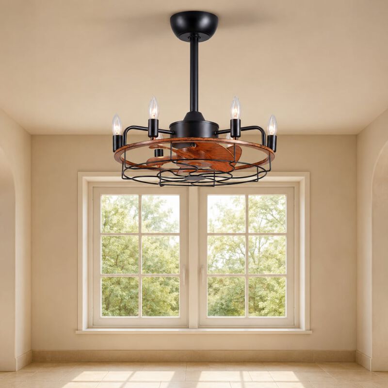 Industrial Caged Fandelier Ceiling Fan image number 2