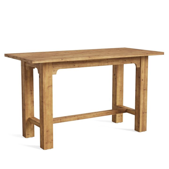 Wooden Bar Dining Table with Counter Height Design for Kitchen and Dining Room