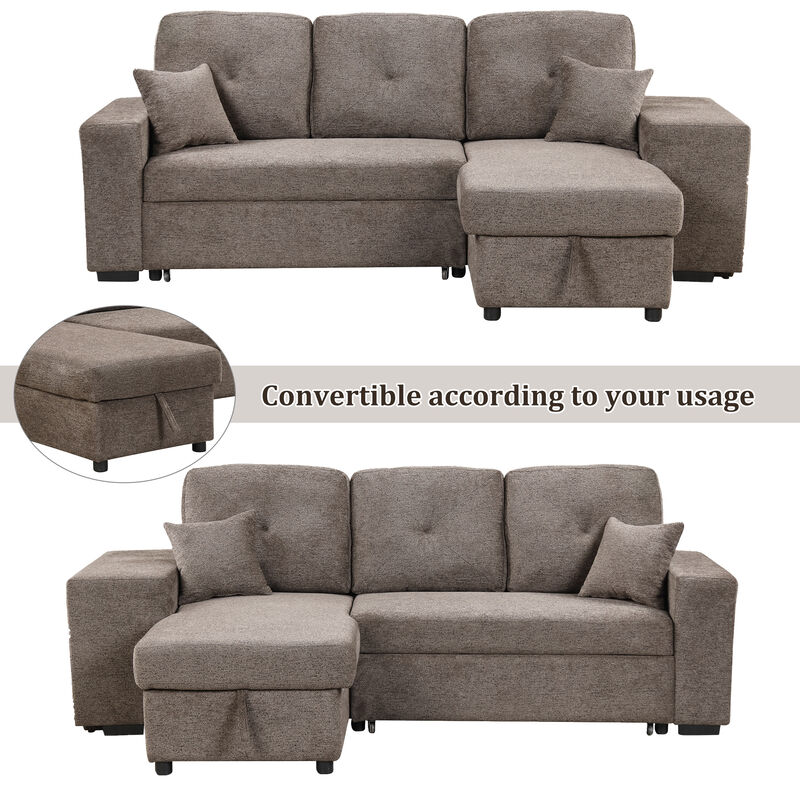 Merax Reversible Sleeper Sectional Sofa Bed