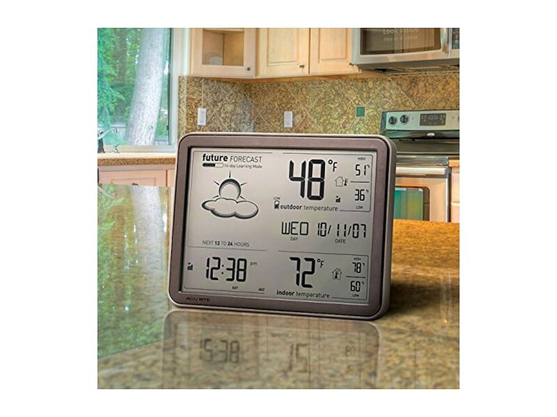 Acurite Self Learning Forecast Wireless Wall Clock Black Home Decor image number 1