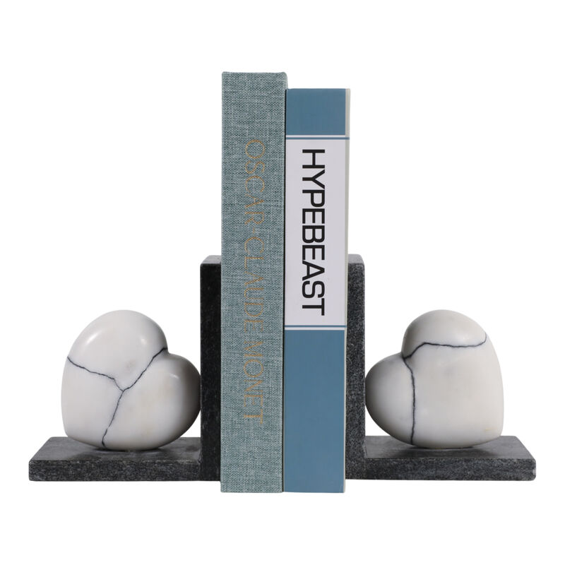 S/2 6" Cracked Marble Bookends image number 2