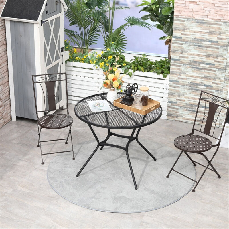 Square Outdoor Dining Table with Toughened Glass for Patio and Garden image number 1