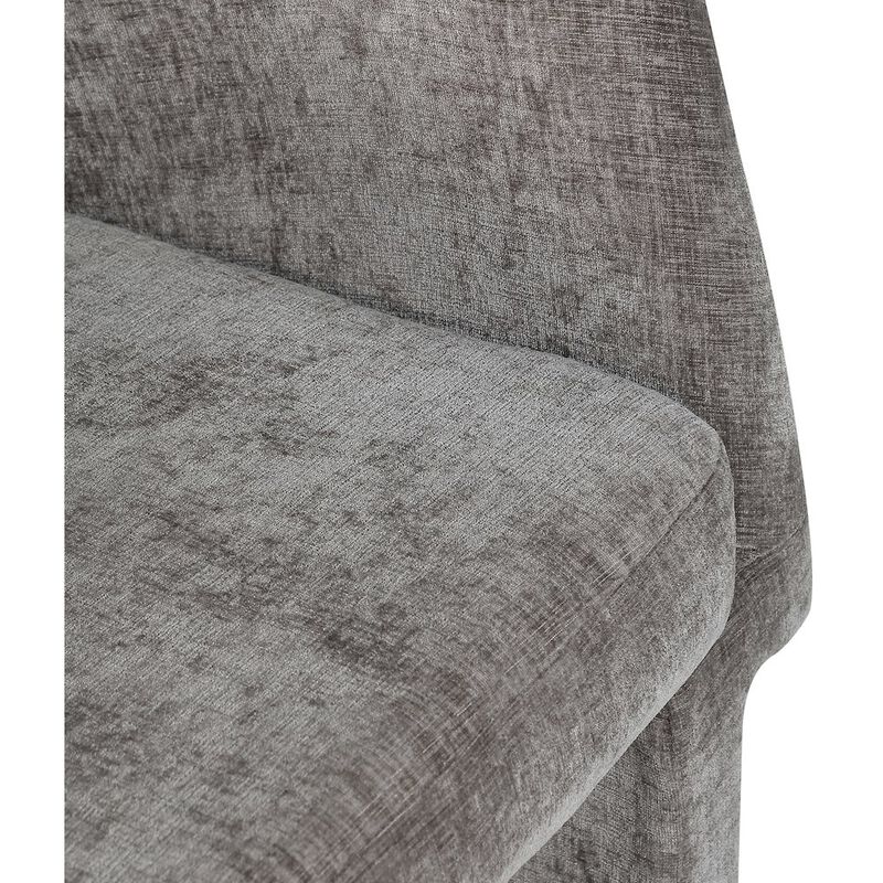 Meridian Furniture Emmet Grey Chenille Fabric Dining Chair / Accent Chair