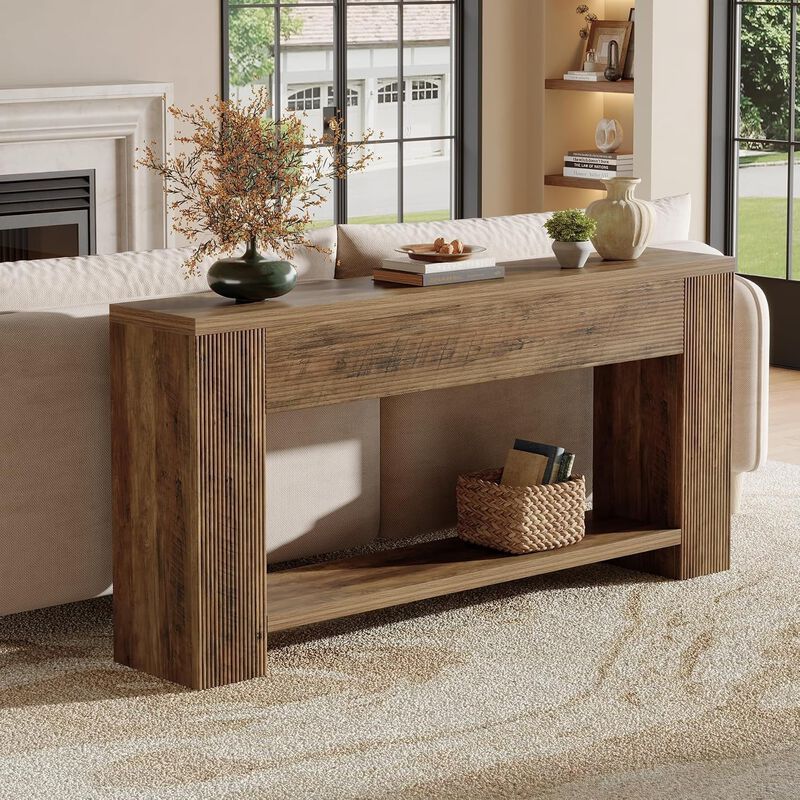 Tribesigns Farmhouse Wood Console Table image number 3
