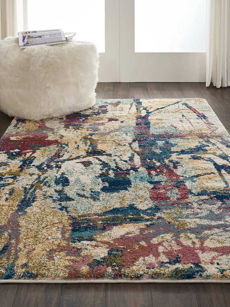 Fusion FSS10 Cream/Multicolor 4' x 6' Rug