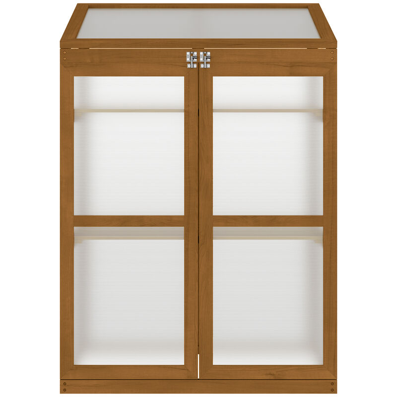 Hivvago Mini Wooden Cold Frame Greenhouse for Garden image number 0