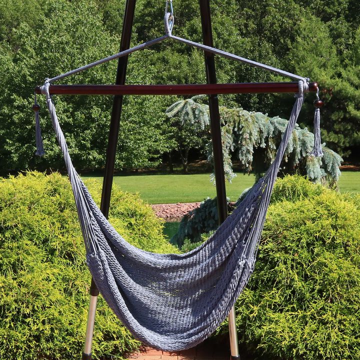 Sunnydaze Extra Large Polyester Rope Hammock Chair with Spreader Bar