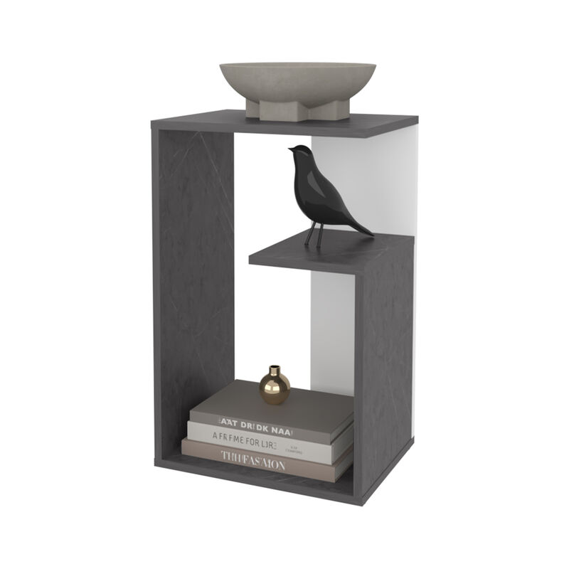 Side Table with Open Storage &ndash; Stylish Design, Ample Space for Books, Remote, and D&eacute;cor