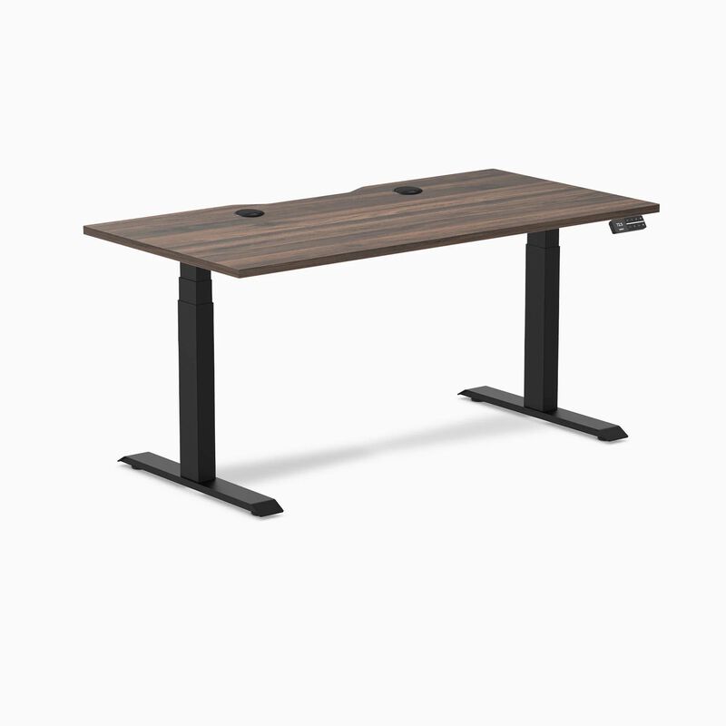 Desky Dual Scalloped Laminate Sit Stand Desk image number 0
