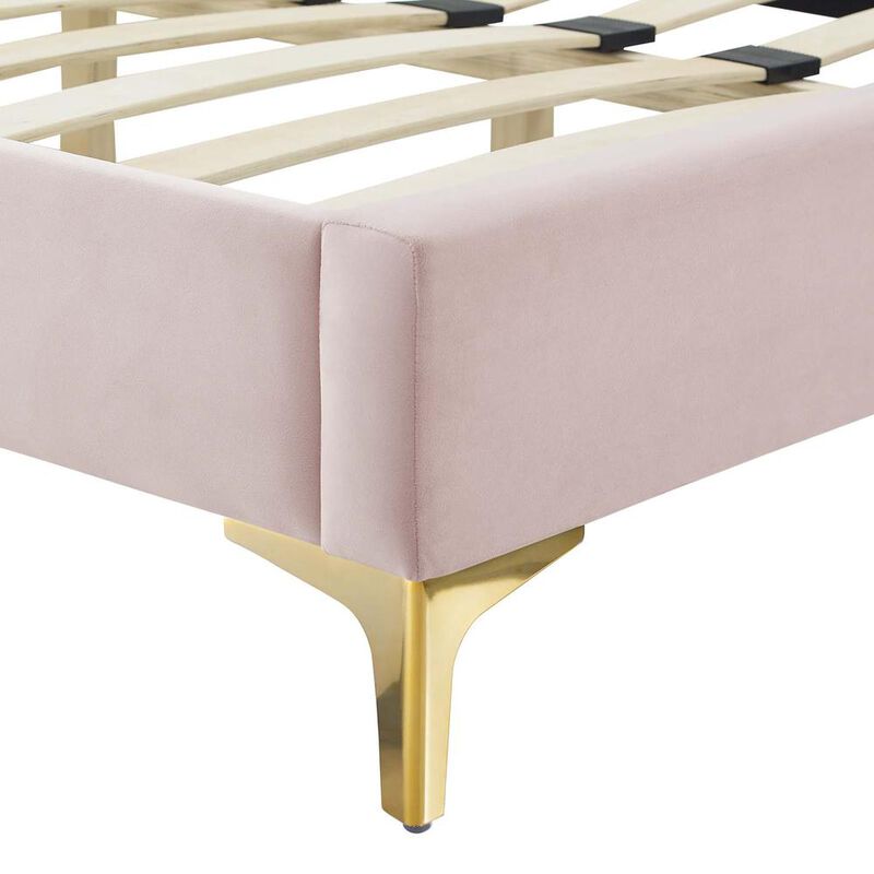 Sienna Performance Velvet Queen Platform Bed image number 4