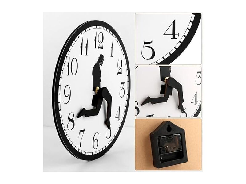 Ministry Silly Walks Interesting Wall Clock Black Living Room Decor image number 2