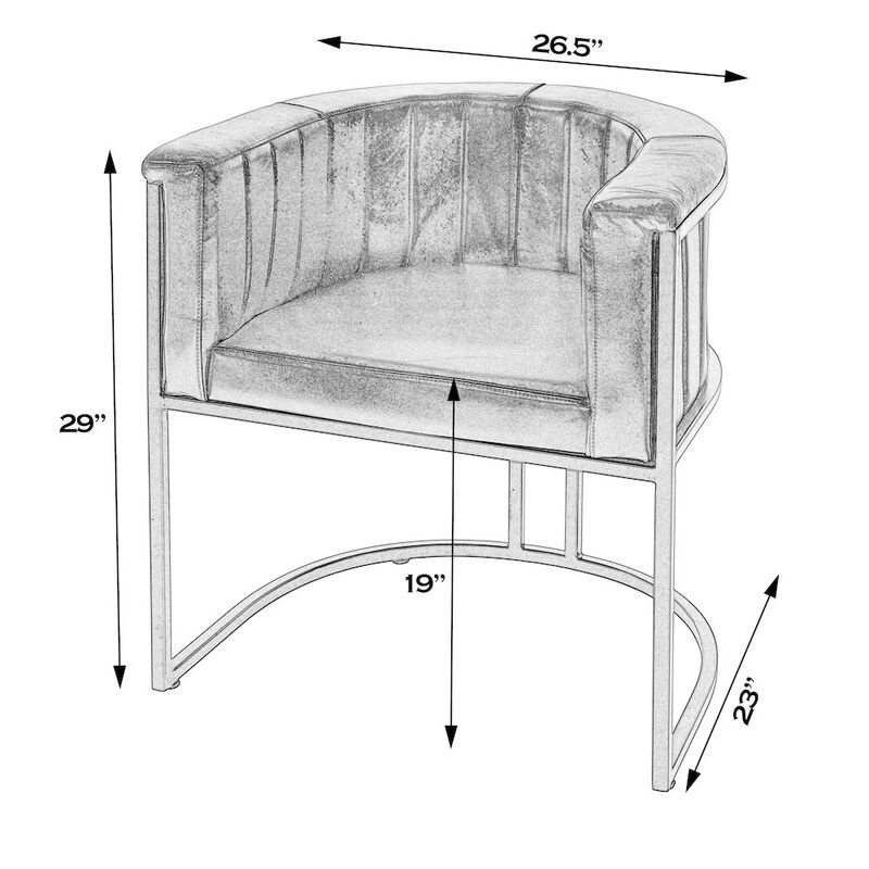 Butler Specialty Rockford 19 in. Seat Height Leather Accent Chair, Black, Brown image number 1