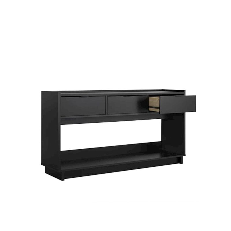 Prepac Simply Modern Entryway Console Table Engineered Wood with 3 Drawers