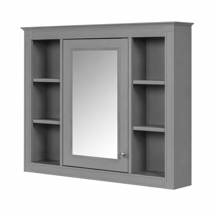 ELEMENT ACE 35 Inch Wall Mounted Medicine Cabinet with Mirror, Modern Bathroom Storage Cabinet with Adjustable Shelves, Towel Rod and Ample Storage Space