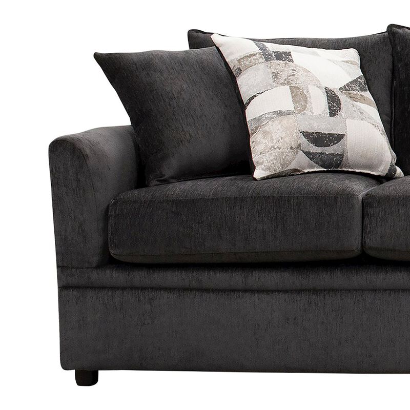 New Classic Furniture Sylvie Polyester Upholstered Sofa in Dark Gray