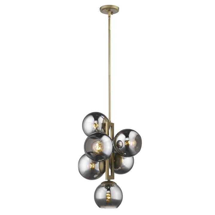 Hivvago Lunette 6-Light Aged Brass Pendant