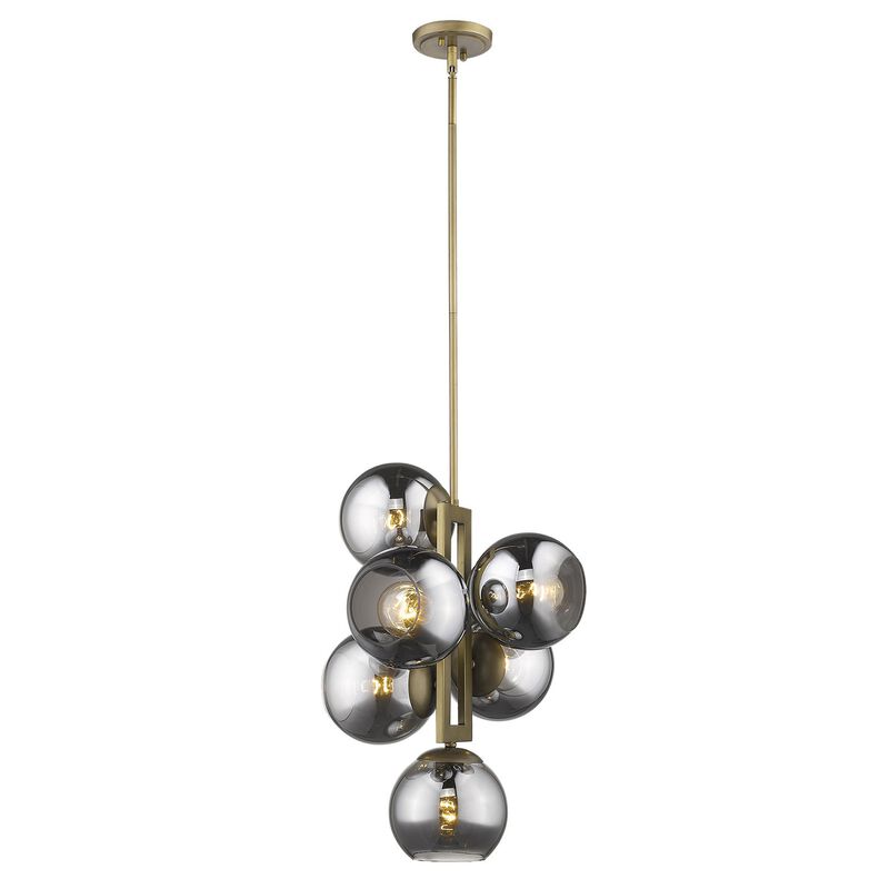 Hivvago Lunette 6-Light Aged Brass Pendant