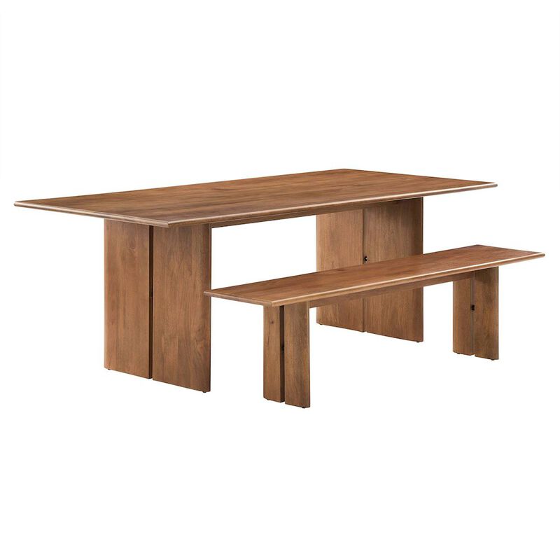 Amistad 86" Wood Dining Table and Bench Set image number 0