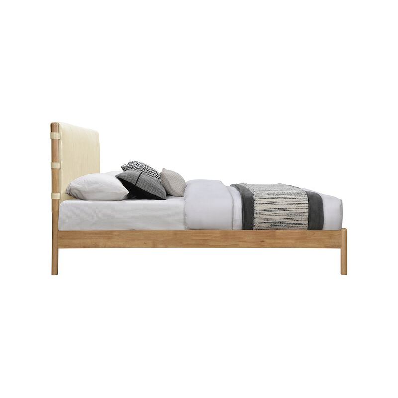 Meridian Furniture Asher Cream Vegan Leather King Bed