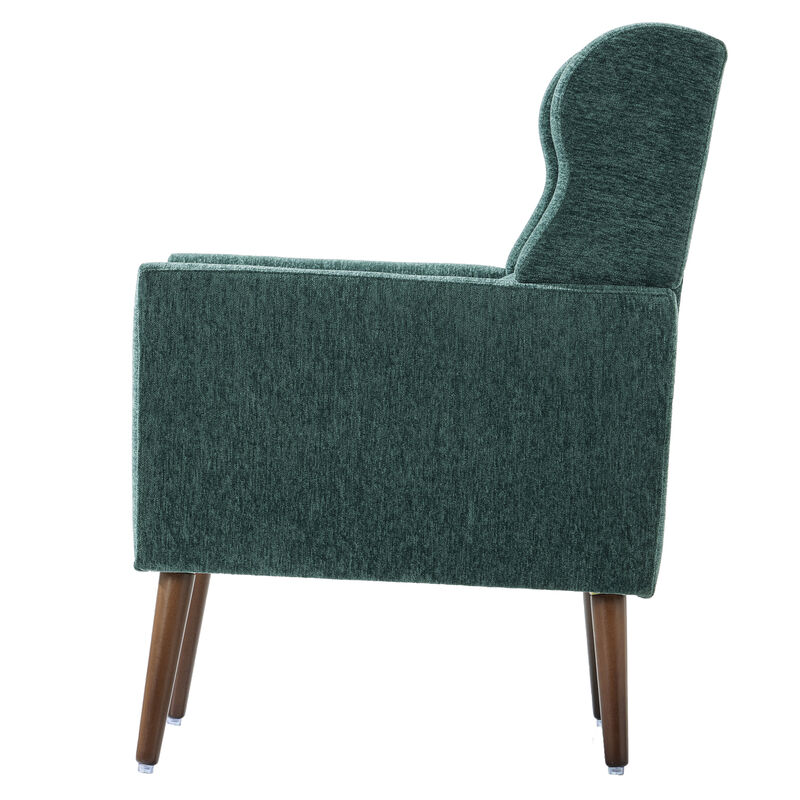 Streamdale Mid Century Modern Armchair in Blackish Green Chenille Fabric image number 8