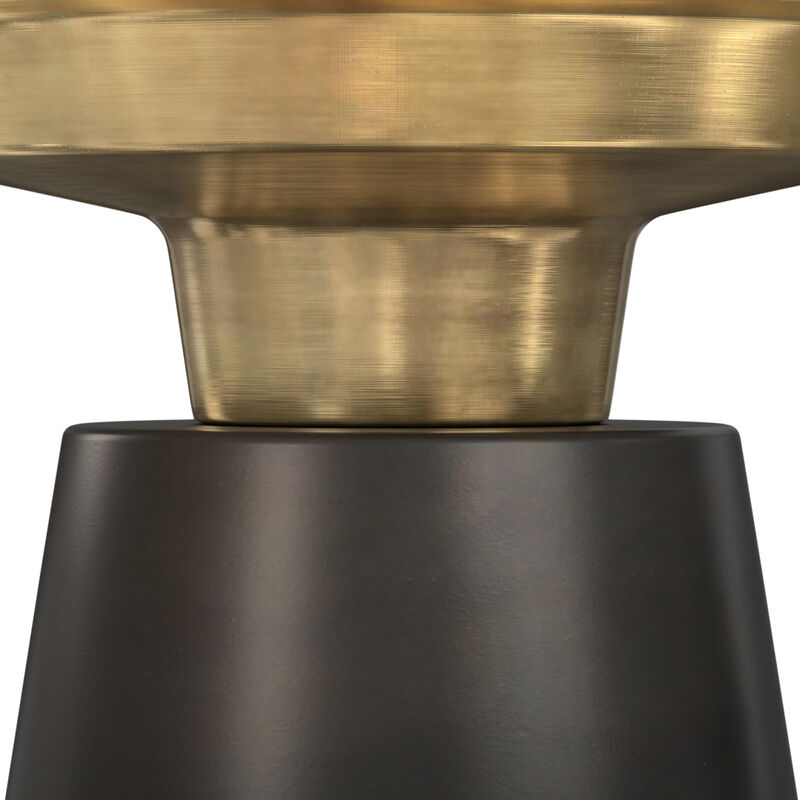 Jaxine Contemporary 16 inch Wide Metal Side Table in Black, Gold, Fully Assembled