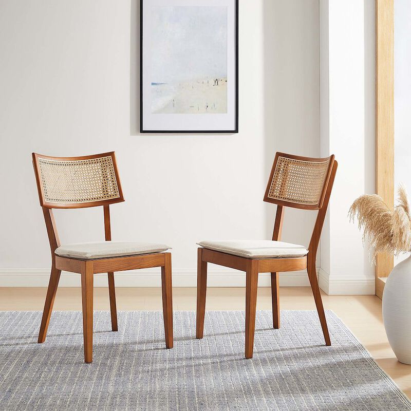 Caledonia Fabric Upholstered Wood Dining Chair Set of 2 image number 8