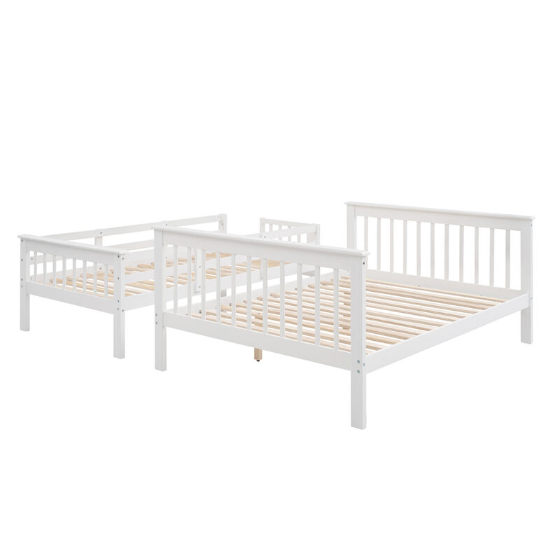 Merax Stairway Twin-Over-Full Bunk Bed with Storage and Guard Rail image number 4