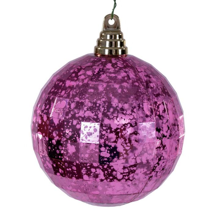 Vickerman 4.75" Pink Mirror Mercury Ornament. It Includes 4 Pieces per Bag.