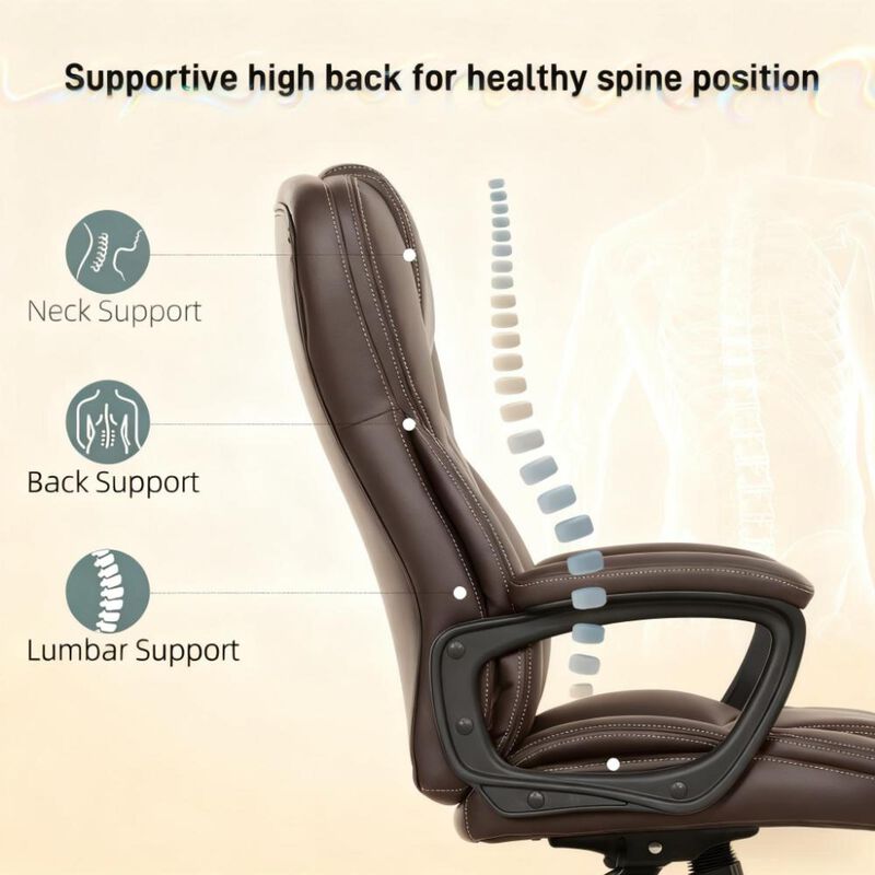 GOODSILO Ergonomic High Back Executive Desk Chair with Adjustable Height and Swivel Function image number 6