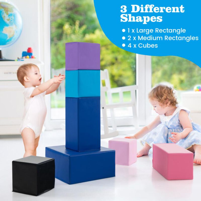 Hivvago 7-Piece Big Foam Building Blocks for Toddlers and Kids
