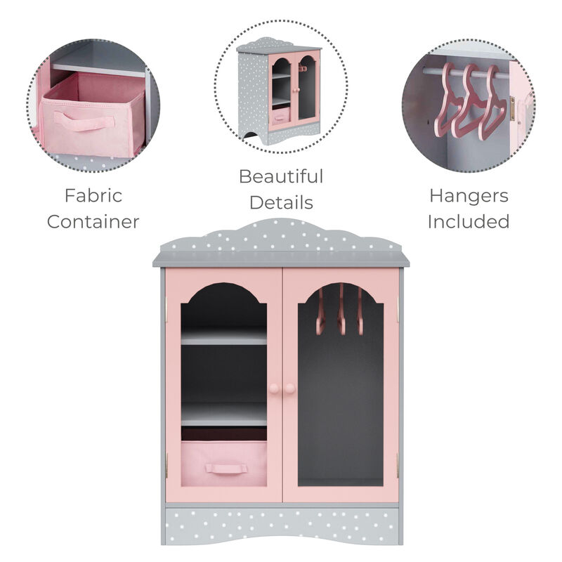 Olivia's Little World Polka Dots Princess Toy Closet with Hangers for 18" Dolls image number 2