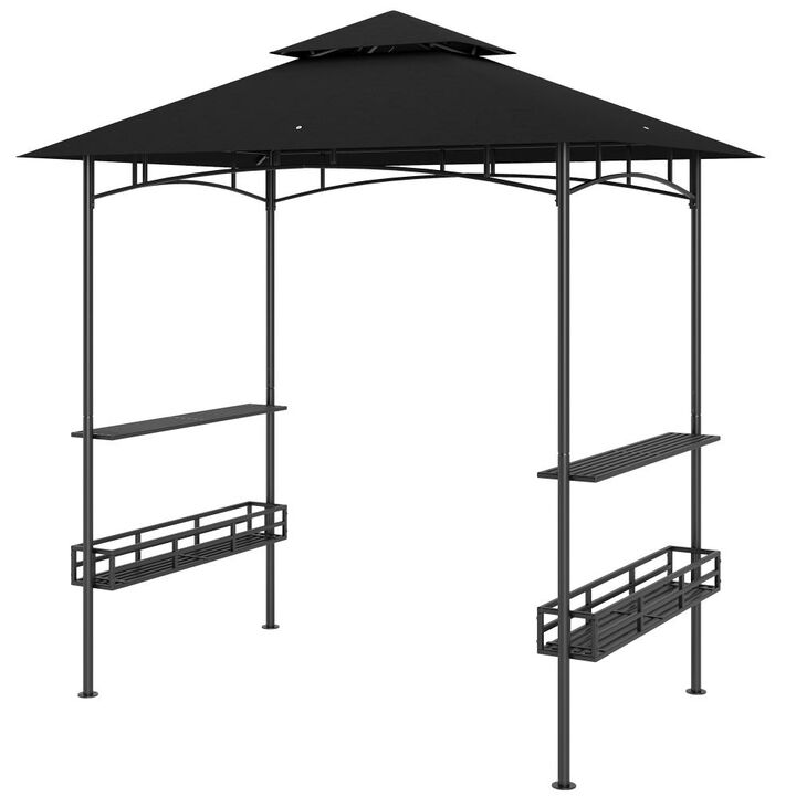 Hivvago 8x5 Barbecue Gazebo Shelter with Double Roof