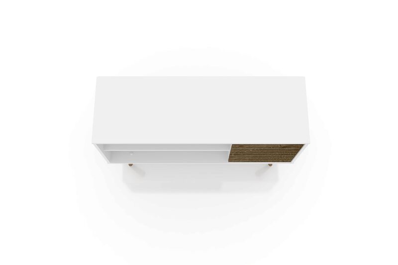 Liberty Small TV Stand in White and Brown