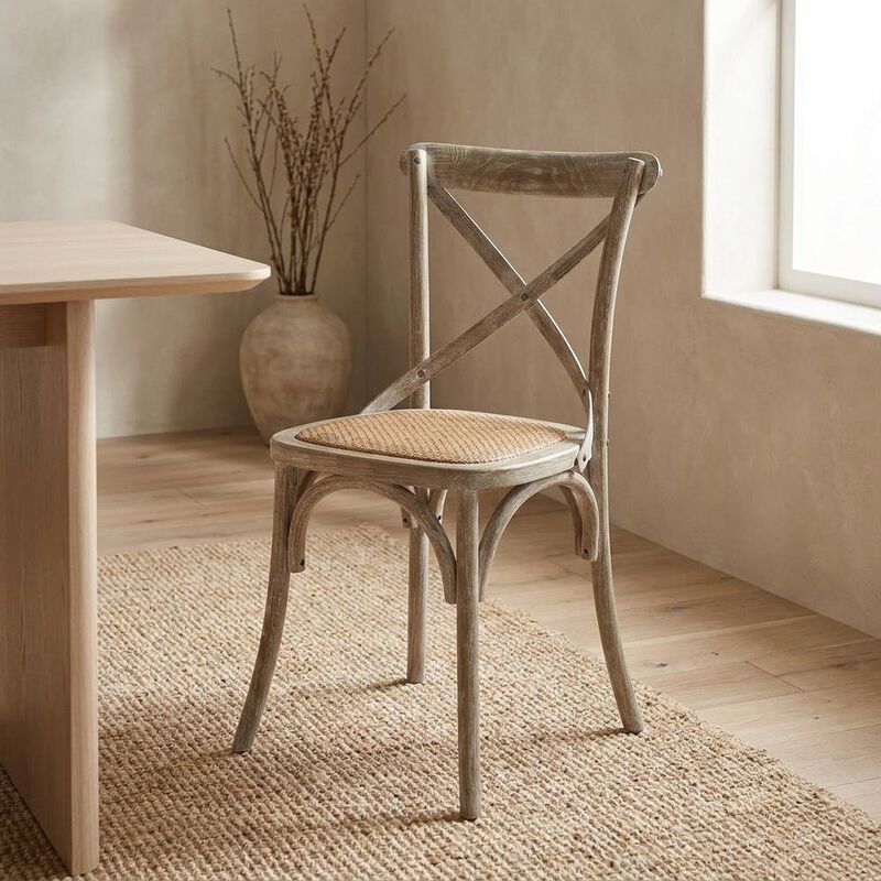 Wood and Rattan Dining Side Chair with Cane Back for Dining Room, Harbor image number 5