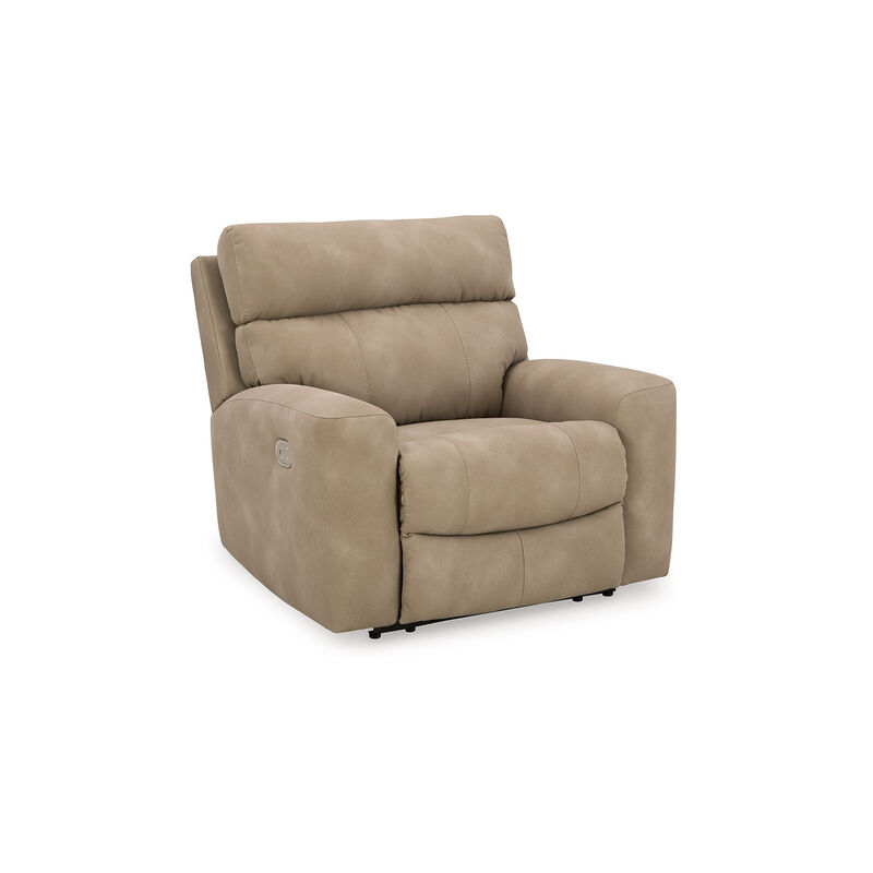 Corbin Power Recliner Chair, Adjustable, USB Port, Brown Faux Leather - Benzara
