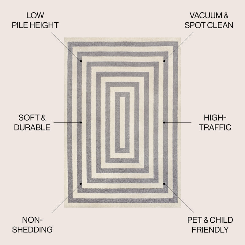 Bandol Modern Classic Mitre Stripe Area Rug