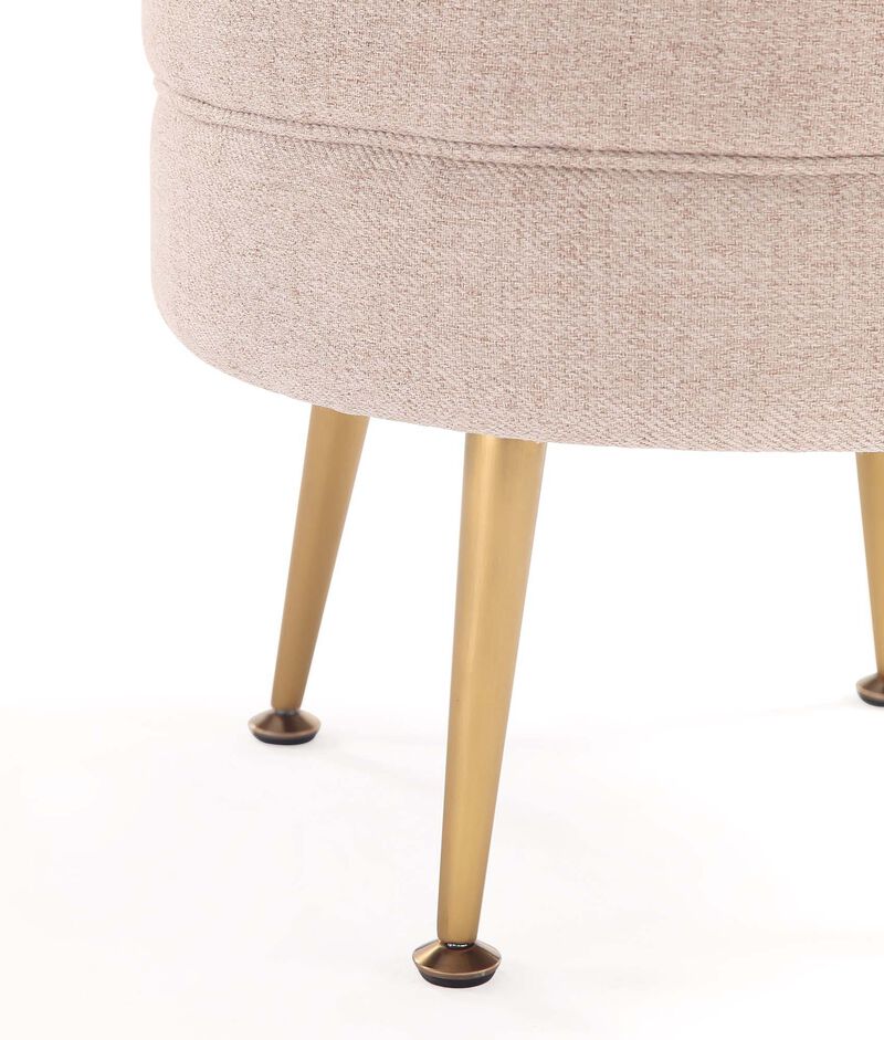 Bailey Cream and Gold Ottoman