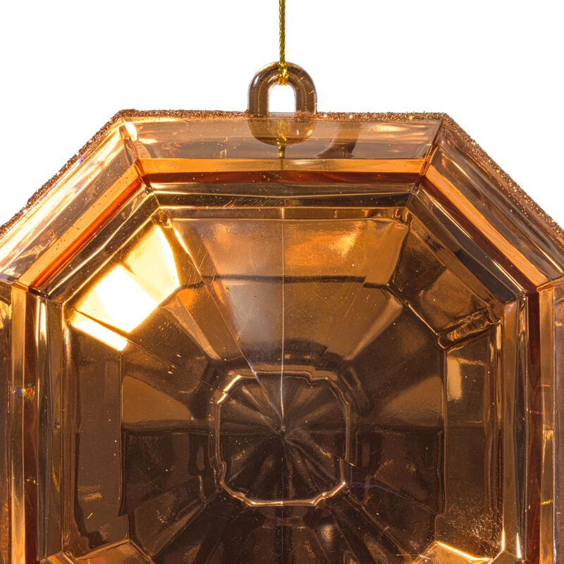 Vickerman 6" Rose Gold Square Jewel Glitter Ornament. Includes 2 Pieces per Bag. String Hanger. image number 3